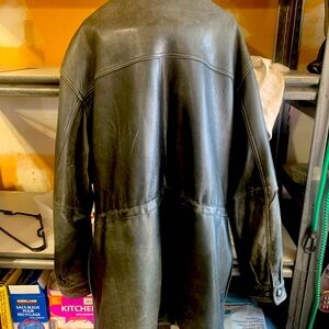 3/4 length leather coat